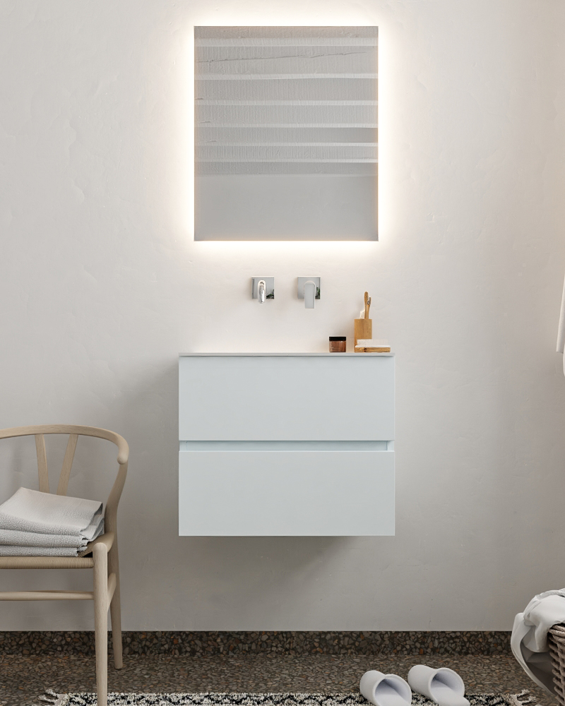 MONDIAZ VICA 60cm mueble de baño Clay 2 cajones lavabo CLOUD Centro sin orificio. 3 MONDIAZ VICA 60cm mueble de baño Clay 2 cajones lavabo CLOUD Centro sin orificio. - Imagen 3