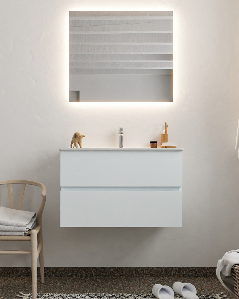 MONDIAZ VICA 80cm mueble de baño Clay 2 cajones lavabo DENIA Centro 1 orificio. 3 MONDIAZ VICA 80cm mueble de baño Clay 2 cajones lavabo DENIA Centro 1 orificio. - Imagen 3