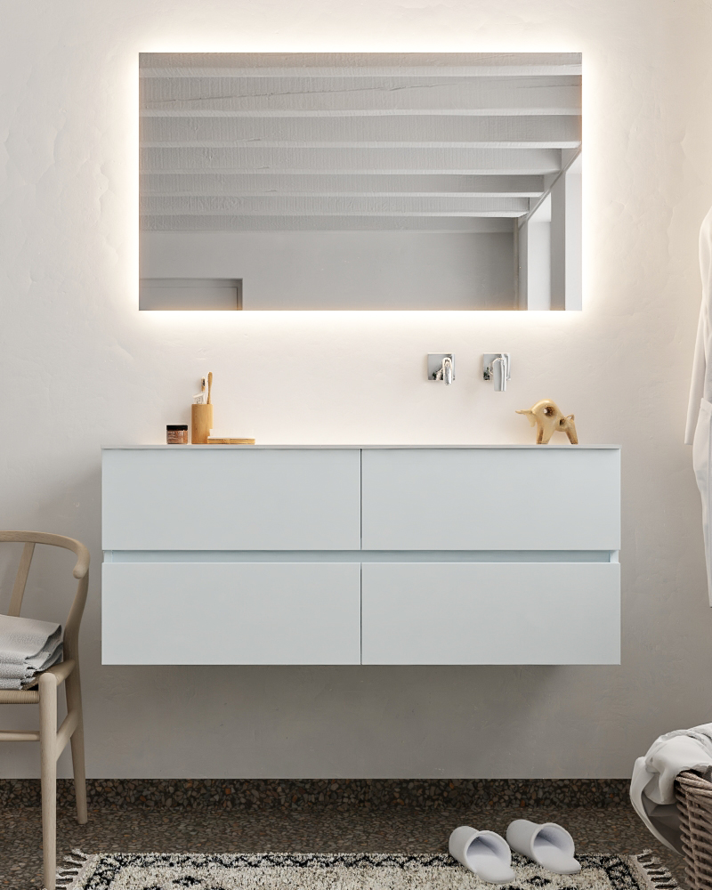 MONDIAZ VICA 120cm mueble de baño Clay 4 cajones lavabo MOON Derecho sin orificio. 3 MONDIAZ VICA 120cm mueble de baño Clay 4 cajones lavabo MOON Derecho sin orificio. - Imagen 3