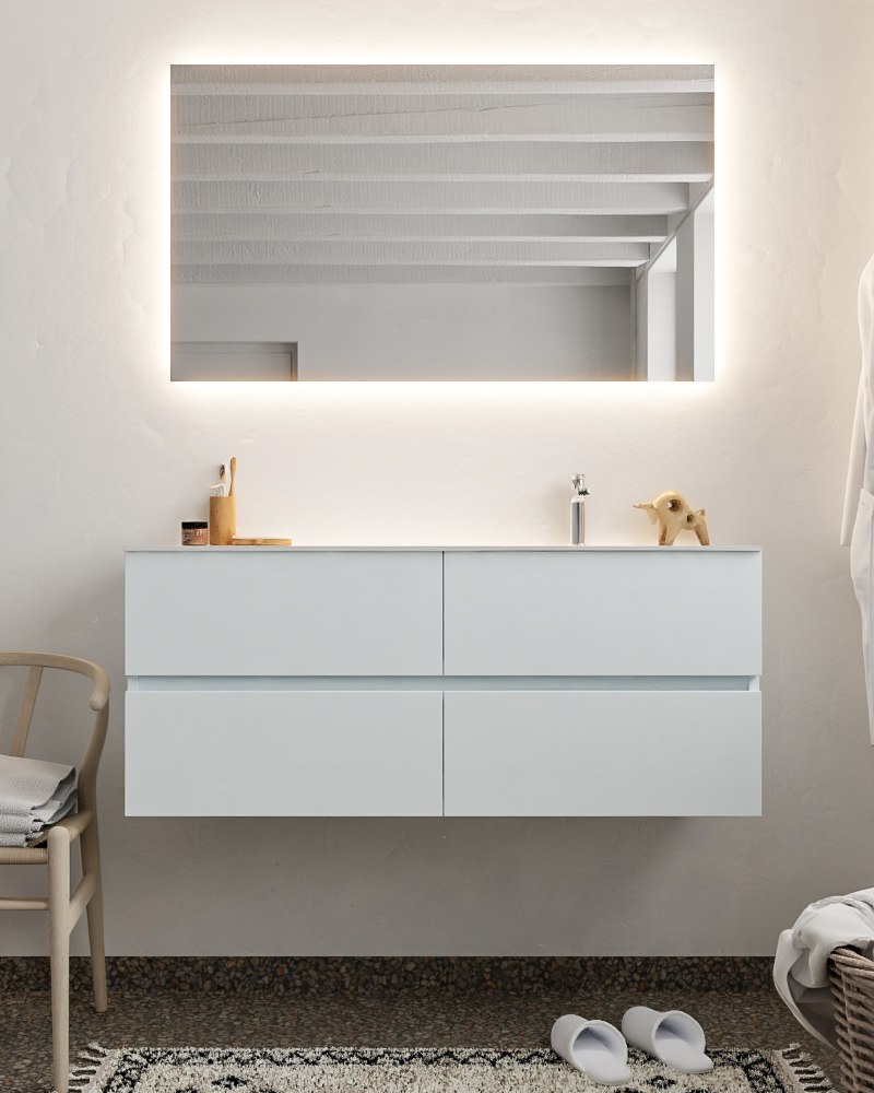 MONDIAZ VICA 120cm mueble de baño Clay 4 cajones lavabo MOON Derecho 1 orificio. 3 MONDIAZ VICA 120cm mueble de baño Clay 4 cajones lavabo MOON Derecho 1 orificio. - Imagen 3