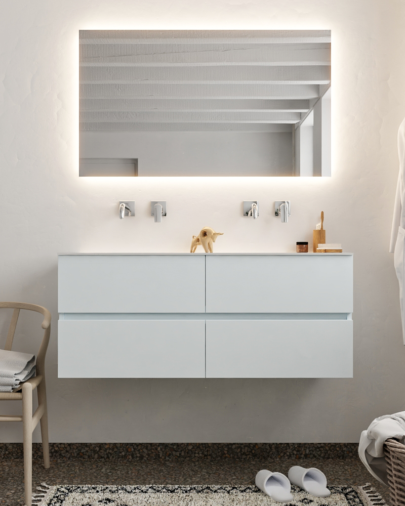 MONDIAZ VICA 120cm mueble de baño Clay 4 cajones lavabo CLOUD Doble sin orificio. 3 MONDIAZ VICA 120cm mueble de baño Clay 4 cajones lavabo CLOUD Doble sin orificio. - Imagen 3