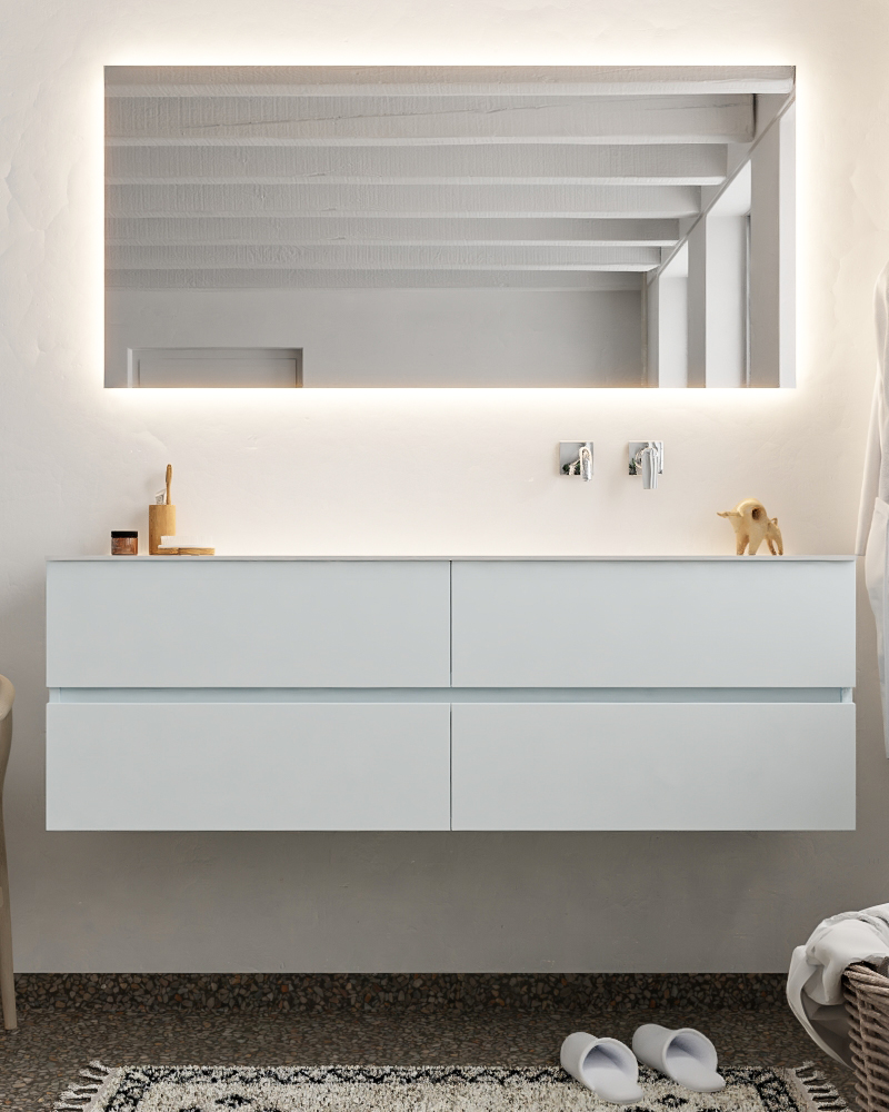 MONDIAZ VICA 150cm mueble de baño Clay 4 cajones lavabo CLOUD Derecho sin orificio. 3 MONDIAZ VICA 150cm mueble de baño Clay 4 cajones lavabo CLOUD Derecho sin orificio. - Imagen 3