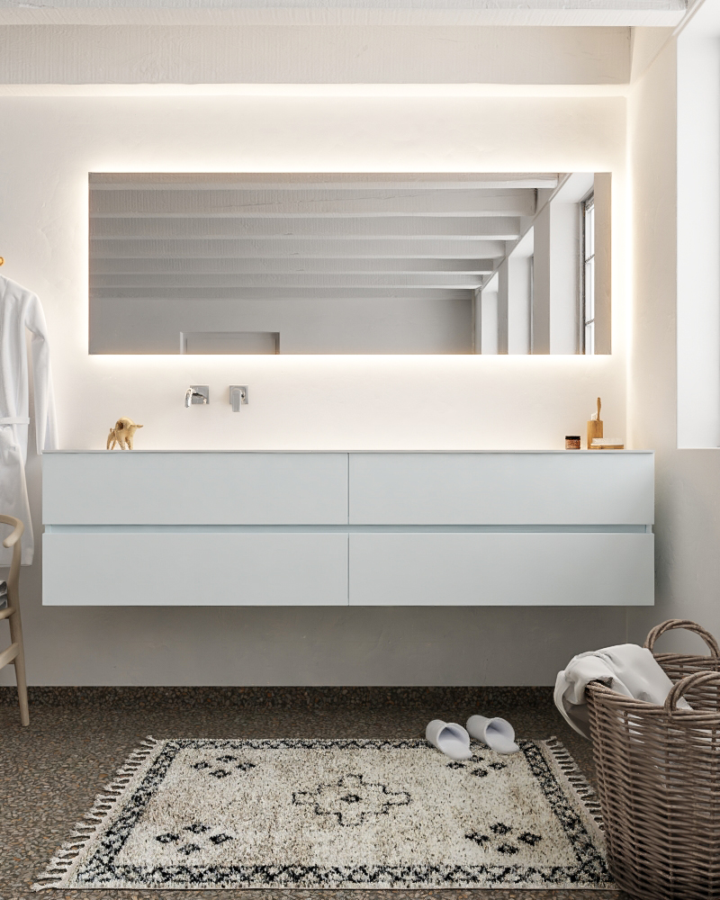 MONDIAZ VICA 200cm mueble de baño Clay 4 cajones lavabo MOON Izquierda sin orificio. 3 MONDIAZ VICA 200cm mueble de baño Clay 4 cajones lavabo MOON Izquierda sin orificio. - Imagen 3