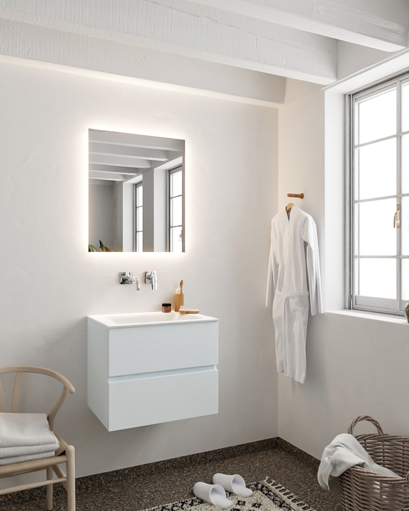MONDIAZ VICA 60cm mueble de baño Clay 2 cajones lavabo CLOUD Centro sin orificio. 2 MONDIAZ VICA 60cm mueble de baño Clay 2 cajones lavabo CLOUD Centro sin orificio. - Imagen 2