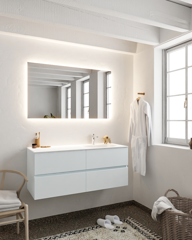 MONDIAZ VICA 120cm mueble de baño Clay 4 cajones lavabo MOON Derecho 1 orificio. 2 MONDIAZ VICA 120cm mueble de baño Clay 4 cajones lavabo MOON Derecho 1 orificio. - Imagen 2