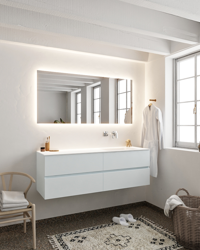 MONDIAZ VICA 150cm mueble de baño Clay 4 cajones lavabo CLOUD Derecho sin orificio. 2 MONDIAZ VICA 150cm mueble de baño Clay 4 cajones lavabo CLOUD Derecho sin orificio. - Imagen 2