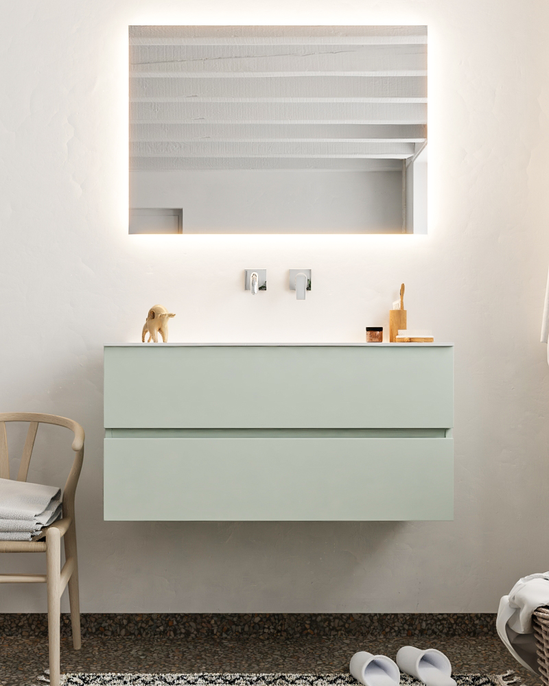 MONDIAZ VICA 100cm mueble de baño Greey 2 cajones lavabo MOON Centro sin orificio. 3 MONDIAZ VICA 100cm mueble de baño Greey 2 cajones lavabo MOON Centro sin orificio. - Imagen 3