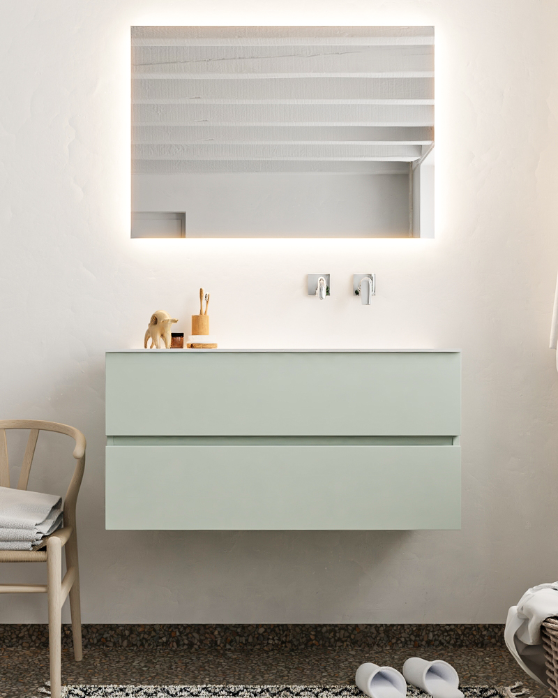 MONDIAZ VICA 100cm mueble de baño Greey 2 cajones lavabo CLOUD Derecho sin orificio. 3 MONDIAZ VICA 100cm mueble de baño Greey 2 cajones lavabo CLOUD Derecho sin orificio. - Imagen 3
