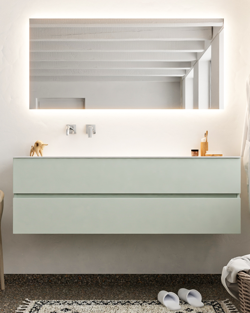 MONDIAZ VICA 150cm mueble de baño Greey 2 cajones lavabo CLOUD Izquierda sin orificio. 3 MONDIAZ VICA 150cm mueble de baño Greey 2 cajones lavabo CLOUD Izquierda sin orificio. - Imagen 3