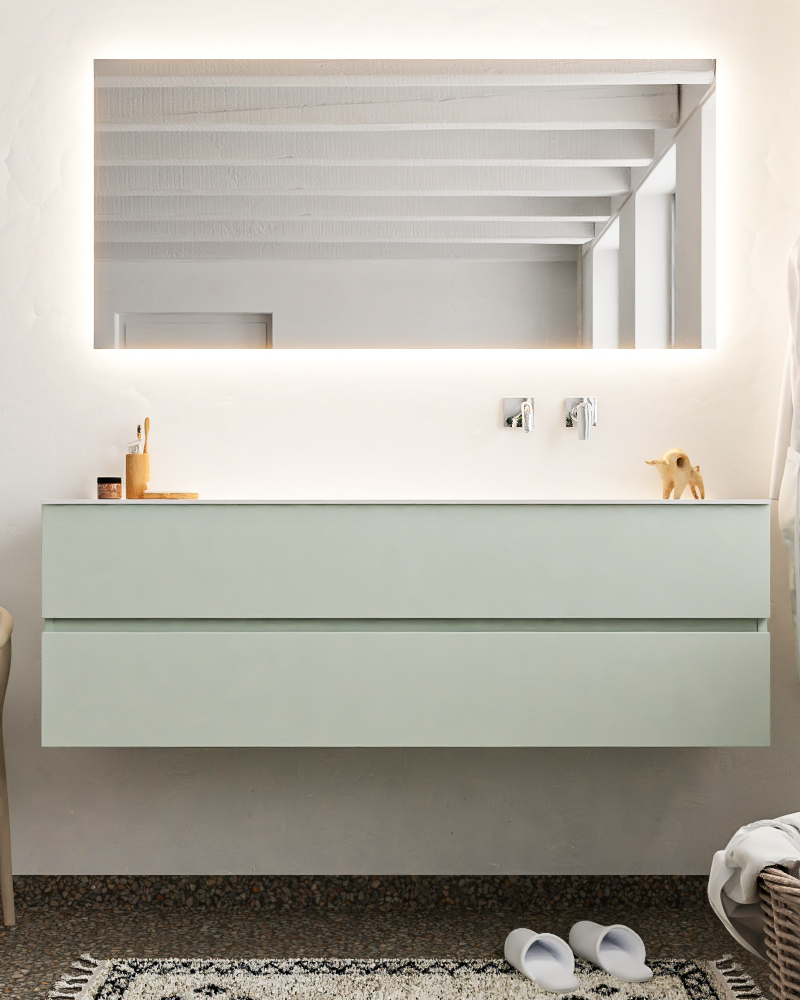 MONDIAZ VICA 150cm mueble de baño Greey 2 cajones lavabo CLOUD Derecho sin orificio. 3 MONDIAZ VICA 150cm mueble de baño Greey 2 cajones lavabo CLOUD Derecho sin orificio. - Imagen 3