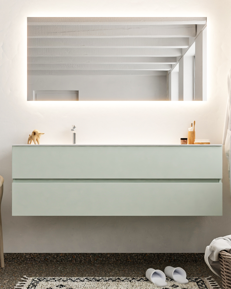 MONDIAZ VICA 150cm mueble de baño Greey 2 cajones lavabo CLOUD Izquierda 1 orificio. 3 MONDIAZ VICA 150cm mueble de baño Greey 2 cajones lavabo CLOUD Izquierda 1 orificio. - Imagen 3