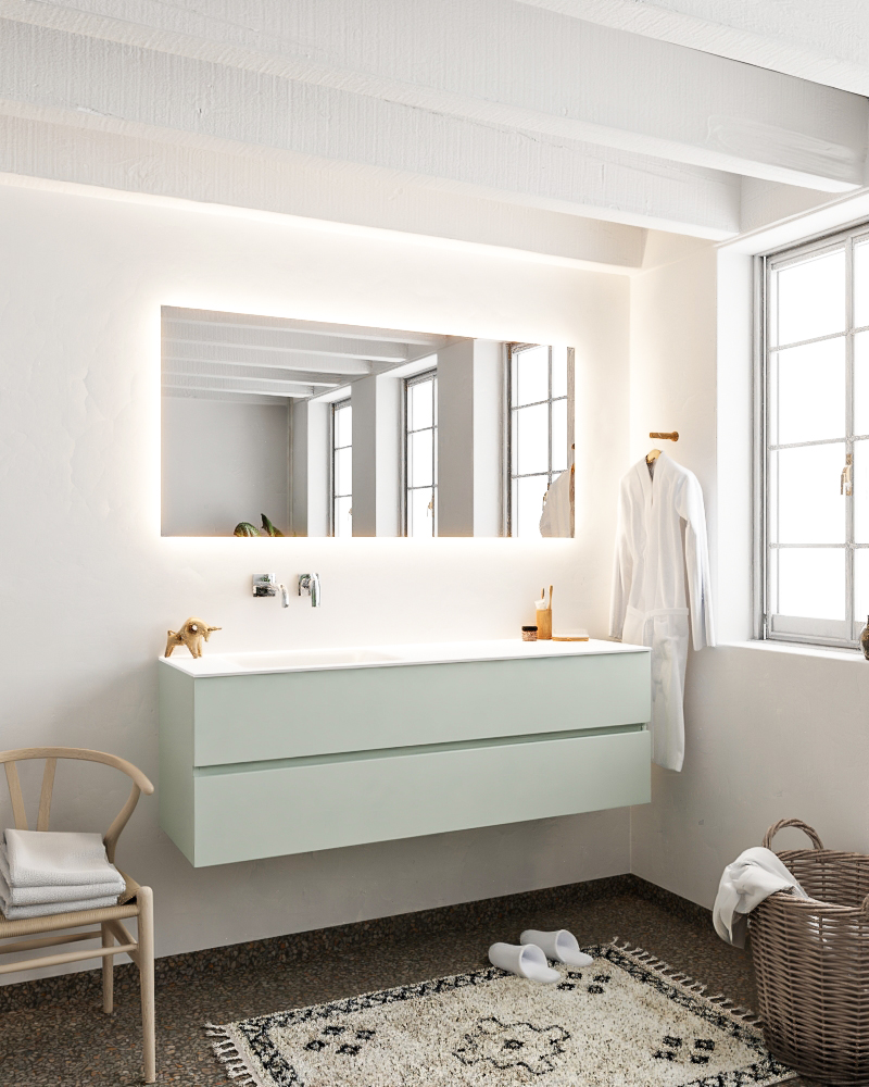 MONDIAZ VICA 150cm mueble de baño Greey 2 cajones lavabo CLOUD Izquierda sin orificio. 2 MONDIAZ VICA 150cm mueble de baño Greey 2 cajones lavabo CLOUD Izquierda sin orificio. - Imagen 2