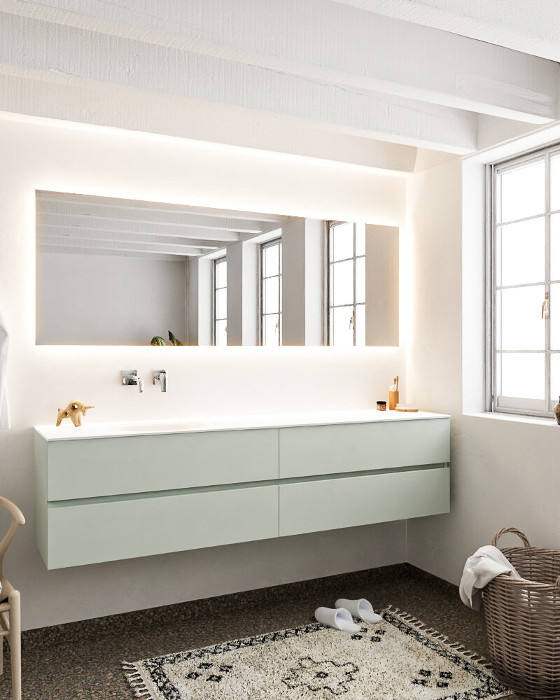 MONDIAZ VICA 200cm mueble de baño Greey 4 cajones lavabo MOON Izquierda sin orificio. 2 MONDIAZ VICA 200cm mueble de baño Greey 4 cajones lavabo MOON Izquierda sin orificio. - Imagen 2