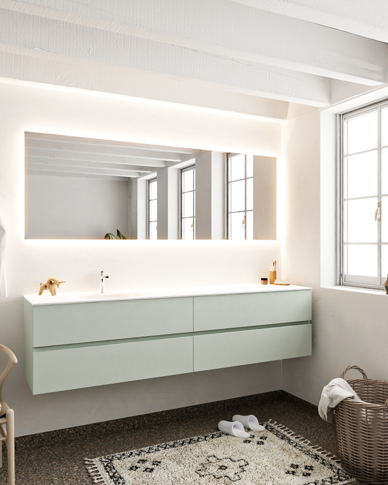 MONDIAZ VICA 200cm mueble de baño Greey 4 cajones lavabo MOON Izquierda 1 orificio. 2 MONDIAZ VICA 200cm mueble de baño Greey 4 cajones lavabo MOON Izquierda 1 orificio. - Imagen 2
