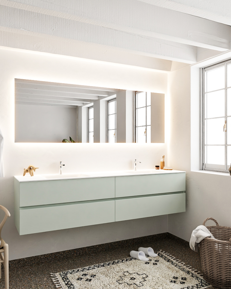 MONDIAZ VICA 200cm mueble de baño Greey 4 cajones lavabo CLOUD Doble 2 orificios. 2 MONDIAZ VICA 200cm mueble de baño Greey 4 cajones lavabo CLOUD Doble 2 orificios. - Imagen 2