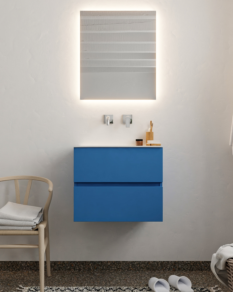MONDIAZ VICA 60cm mueble de baño Jeans 2 cajones lavabo MOON Centro sin orificio. 3 MONDIAZ VICA 60cm mueble de baño Jeans 2 cajones lavabo MOON Centro sin orificio. - Imagen 3