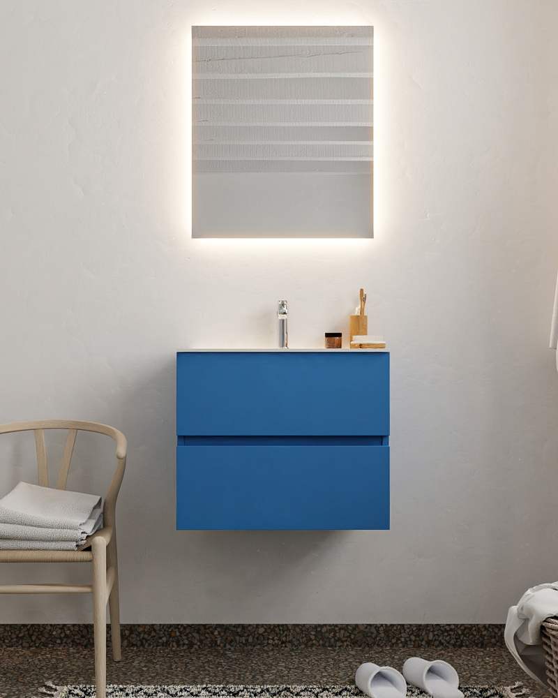 MONDIAZ VICA 60cm mueble de baño Jeans 2 cajones lavabo CLOUD Centro 1 orificio. 3 MONDIAZ VICA 60cm mueble de baño Jeans 2 cajones lavabo CLOUD Centro 1 orificio. - Imagen 3