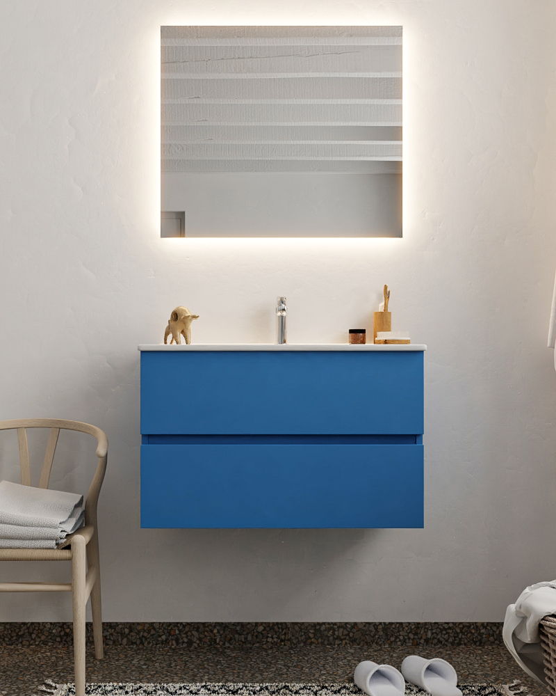 MONDIAZ VICA 80cm mueble de baño Jeans 2 cajones lavabo DENIA Centro 1 orificio. 3 MONDIAZ VICA 80cm mueble de baño Jeans 2 cajones lavabo DENIA Centro 1 orificio. - Imagen 3
