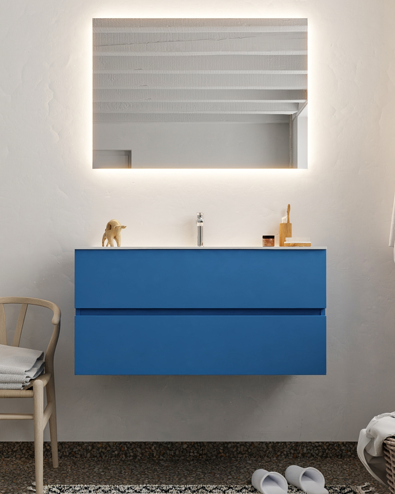MONDIAZ VICA 100cm mueble de baño Jeans 2 cajones lavabo MOON Centro 1 orificio. 3 MONDIAZ VICA 100cm mueble de baño Jeans 2 cajones lavabo MOON Centro 1 orificio. - Imagen 3