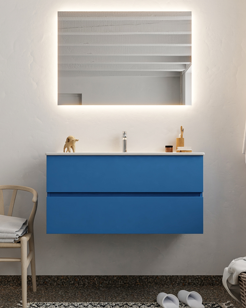 MONDIAZ VICA 100cm mueble de baño Jeans 2 cajones lavabo DENIA Centro 1 orificio. 3 MONDIAZ VICA 100cm mueble de baño Jeans 2 cajones lavabo DENIA Centro 1 orificio. - Imagen 3