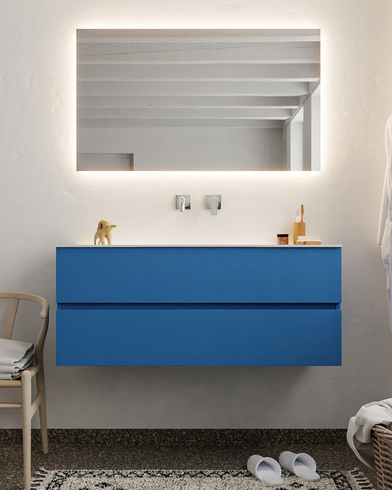 MONDIAZ VICA 120cm mueble de baño Jeans 2 cajones lavabo MOON Centro sin orificio. 3 MONDIAZ VICA 120cm mueble de baño Jeans 2 cajones lavabo MOON Centro sin orificio. - Imagen 3