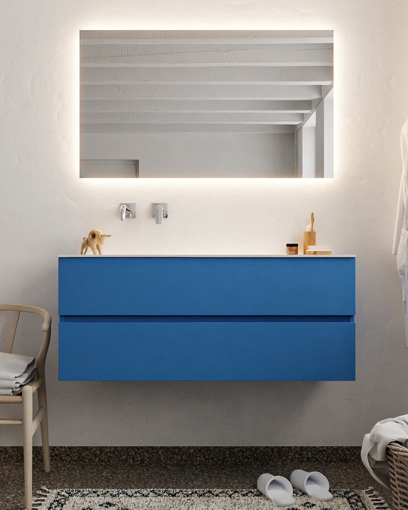 MONDIAZ VICA 120cm mueble de baño Jeans 2 cajones lavabo MOON Izquierda sin orificio. 3 MONDIAZ VICA 120cm mueble de baño Jeans 2 cajones lavabo MOON Izquierda sin orificio. - Imagen 3