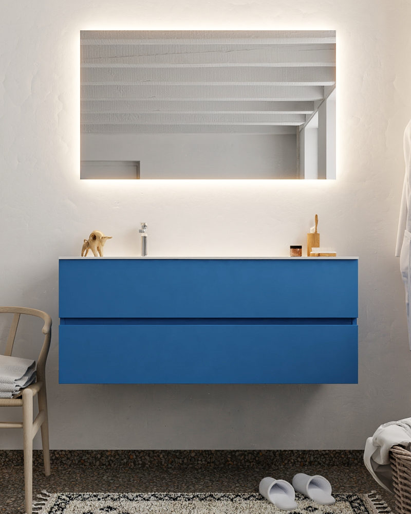 MONDIAZ VICA 120cm mueble de baño Jeans 2 cajones lavabo MOON Izquierda 1 orificio. 3 MONDIAZ VICA 120cm mueble de baño Jeans 2 cajones lavabo MOON Izquierda 1 orificio. - Imagen 3