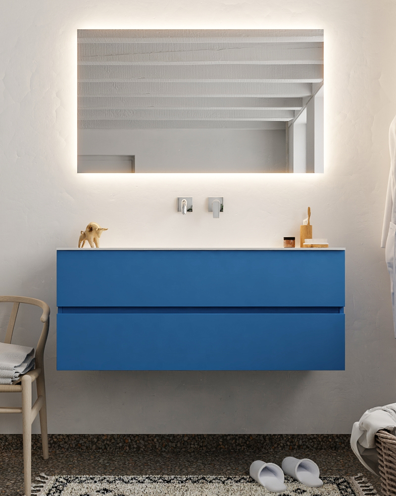 MONDIAZ VICA 120cm mueble de baño Jeans 2 cajones lavabo CLOUD Centro sin orificio. 3 MONDIAZ VICA 120cm mueble de baño Jeans 2 cajones lavabo CLOUD Centro sin orificio. - Imagen 3
