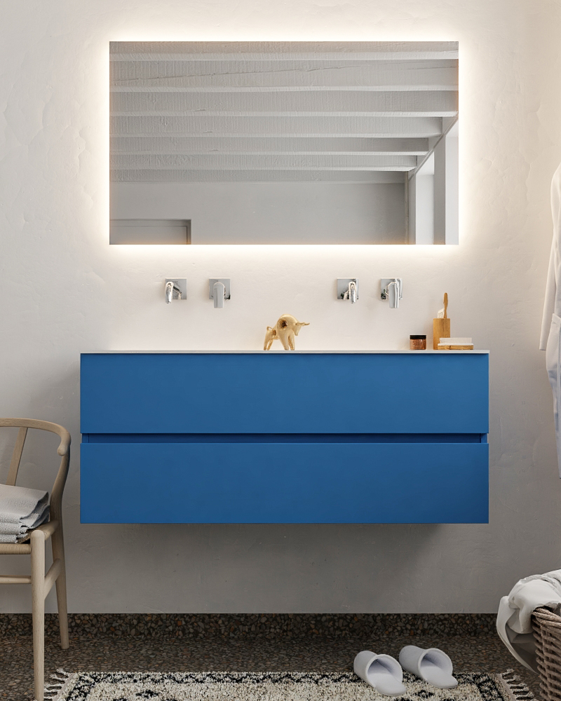 MONDIAZ VICA 120cm mueble de baño Jeans 2 cajones lavabo CLOUD Doble sin orificio. 3 MONDIAZ VICA 120cm mueble de baño Jeans 2 cajones lavabo CLOUD Doble sin orificio. - Imagen 3