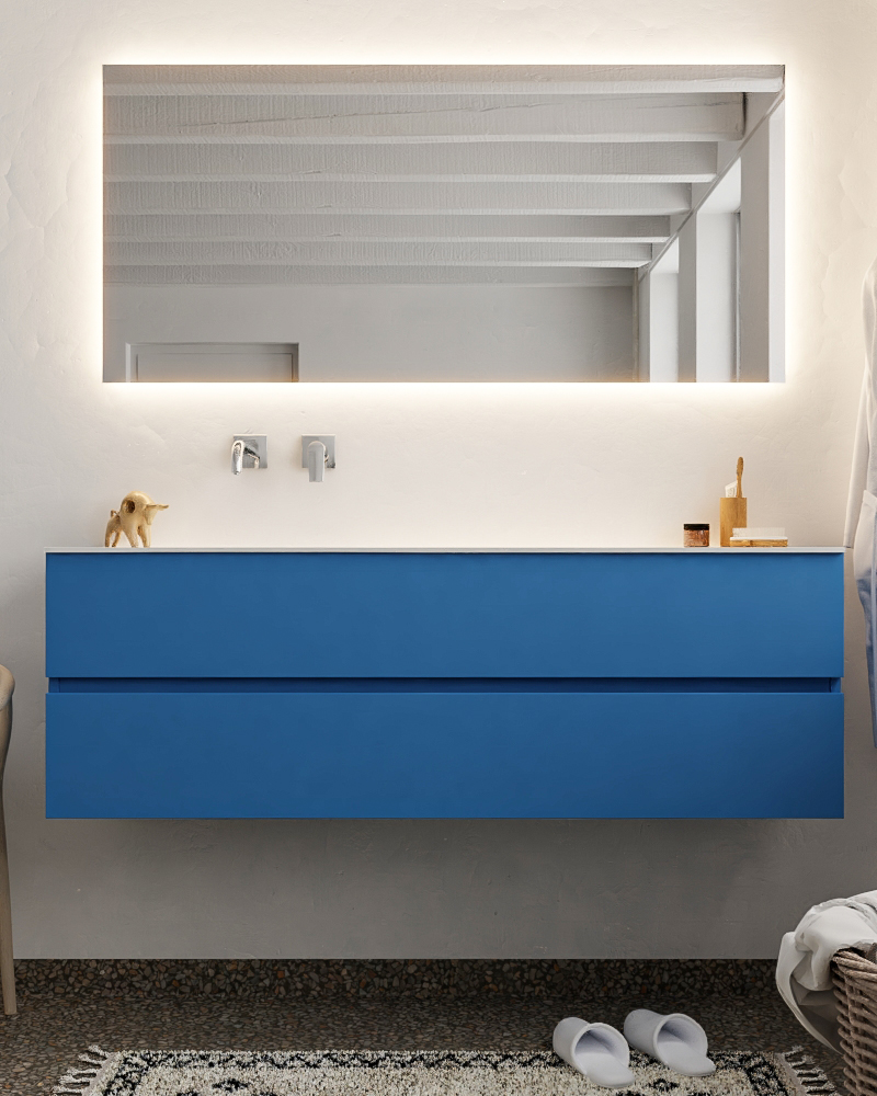 MONDIAZ VICA 150cm mueble de baño Jeans 2 cajones lavabo MOON Izquierda sin orificio. 3 MONDIAZ VICA 150cm mueble de baño Jeans 2 cajones lavabo MOON Izquierda sin orificio. - Imagen 3