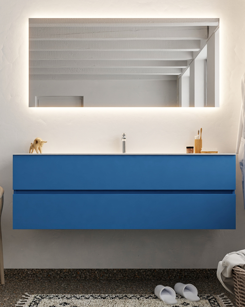 MONDIAZ VICA 150cm mueble de baño Jeans 2 cajones lavabo CLOUD Centro 1 orificio. 3 MONDIAZ VICA 150cm mueble de baño Jeans 2 cajones lavabo CLOUD Centro 1 orificio. - Imagen 3