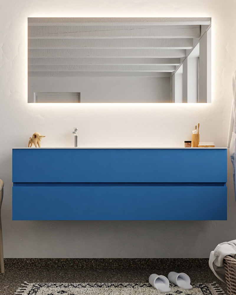 MONDIAZ VICA 150cm mueble de baño Jeans 2 cajones lavabo CLOUD Izquierda 1 orificio. 3 MONDIAZ VICA 150cm mueble de baño Jeans 2 cajones lavabo CLOUD Izquierda 1 orificio. - Imagen 3