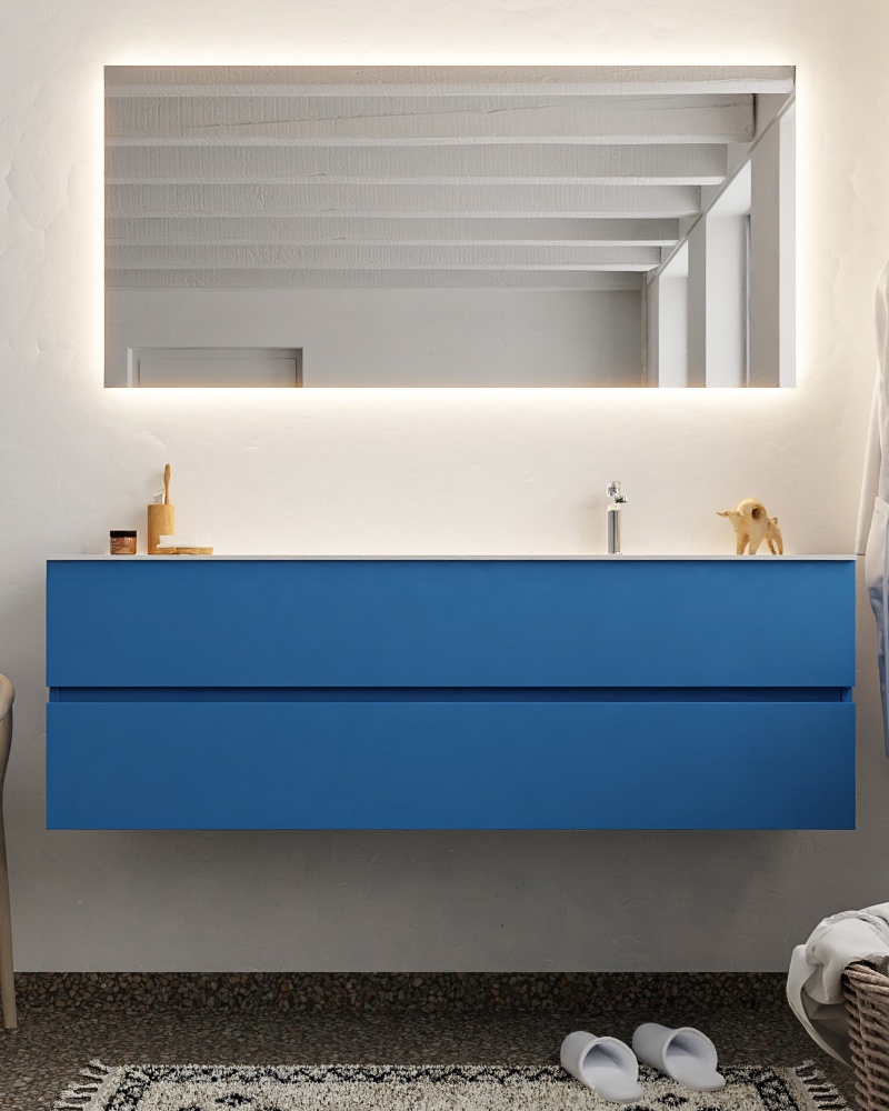 MONDIAZ VICA 150cm mueble de baño Jeans 2 cajones lavabo CLOUD Derecho 1 orificio. 3 MONDIAZ VICA 150cm mueble de baño Jeans 2 cajones lavabo CLOUD Derecho 1 orificio. - Imagen 3
