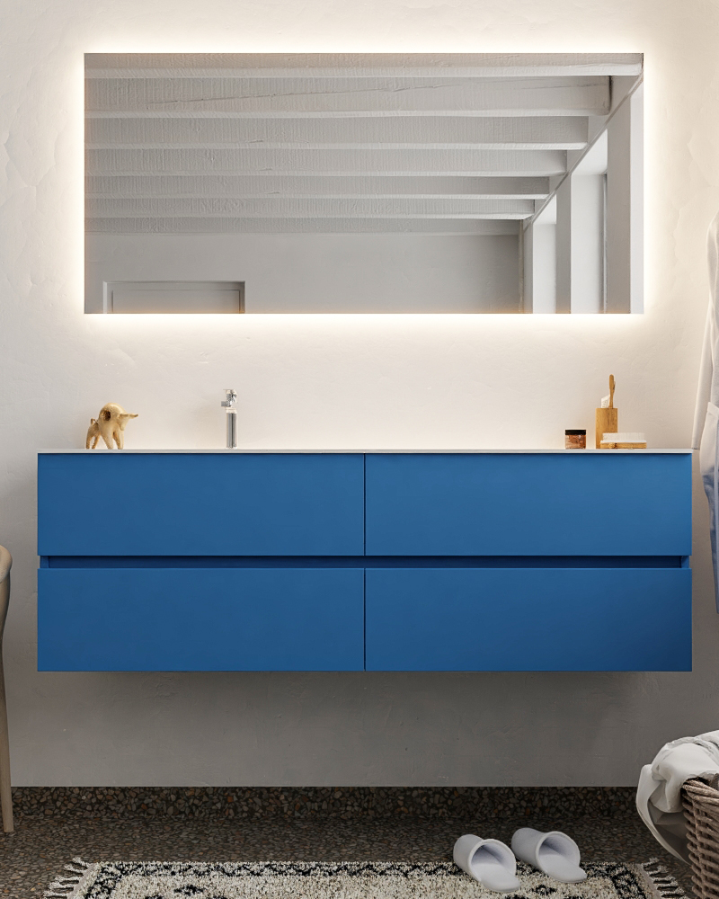 MONDIAZ VICA 150cm mueble de baño Jeans 4 cajones lavabo CLOUD Izquierda 1 orificio. 3 MONDIAZ VICA 150cm mueble de baño Jeans 4 cajones lavabo CLOUD Izquierda 1 orificio. - Imagen 3