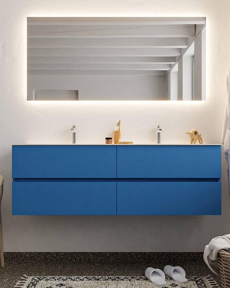 MONDIAZ VICA 150cm mueble de baño Jeans 4 cajones lavabo CLOUD Doble 2 orificios. 3 MONDIAZ VICA 150cm mueble de baño Jeans 4 cajones lavabo CLOUD Doble 2 orificios. - Imagen 3