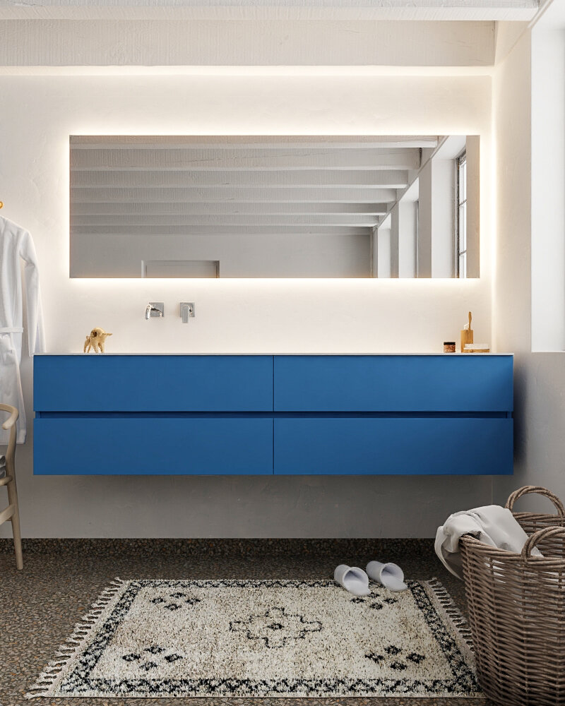 MONDIAZ VICA 200cm mueble de baño Jeans 4 cajones lavabo CLOUD Izquierda sin orificio. 3 MONDIAZ VICA 200cm mueble de baño Jeans 4 cajones lavabo CLOUD Izquierda sin orificio. - Imagen 3