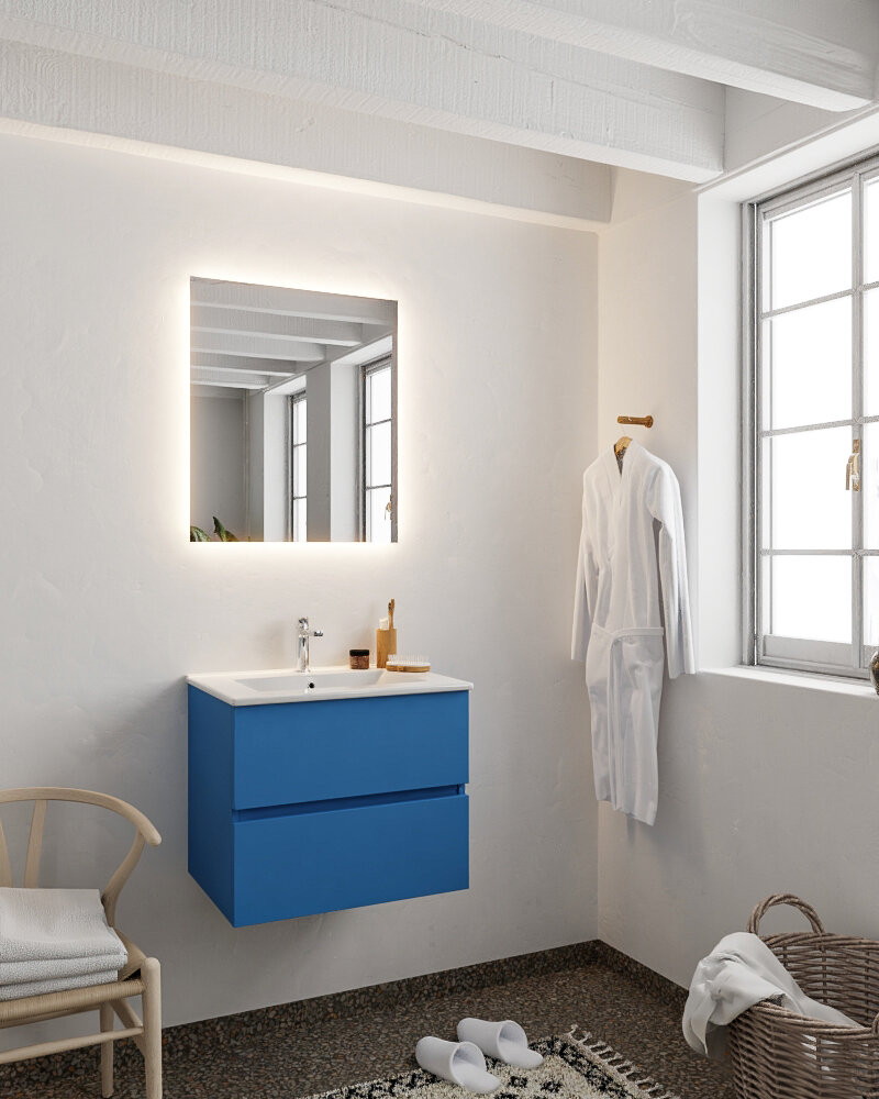 MONDIAZ VICA 60cm mueble de baño Jeans 2 cajones lavabo DENIA Centro 1 orificio. 2 MONDIAZ VICA 60cm mueble de baño Jeans 2 cajones lavabo DENIA Centro 1 orificio. - Imagen 2