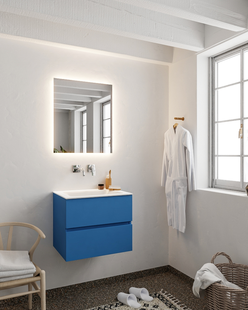MONDIAZ VICA 60cm mueble de baño Jeans 2 cajones lavabo CLOUD Centro sin orificio. 2 MONDIAZ VICA 60cm mueble de baño Jeans 2 cajones lavabo CLOUD Centro sin orificio. - Imagen 2