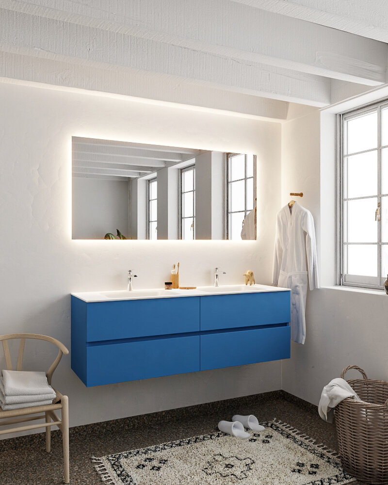 MONDIAZ VICA 150cm mueble de baño Jeans 4 cajones lavabo CLOUD Doble 2 orificios. 2 MONDIAZ VICA 150cm mueble de baño Jeans 4 cajones lavabo CLOUD Doble 2 orificios. - Imagen 2