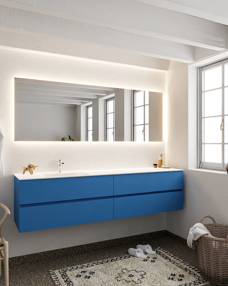 MONDIAZ VICA 200cm mueble de baño Jeans 4 cajones lavabo CLOUD Izquierda 1 orificio. 2 MONDIAZ VICA 200cm mueble de baño Jeans 4 cajones lavabo CLOUD Izquierda 1 orificio. - Imagen 2