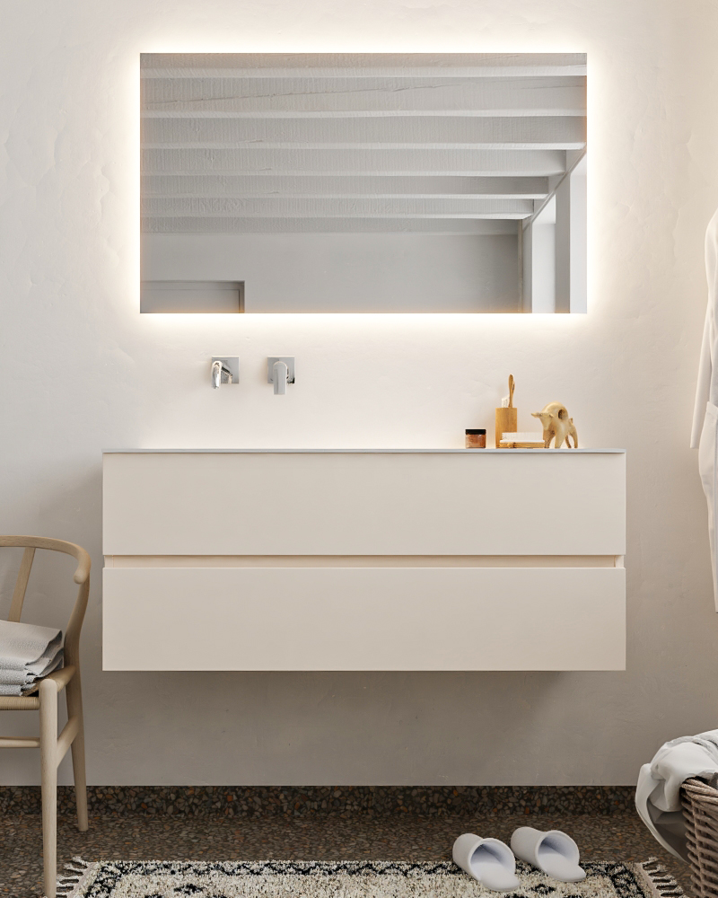 MONDIAZ VICA 120cm mueble de baño Linen 2 cajones lavabo CLOUD Izquierda sin orificio. 3 MONDIAZ VICA 120cm mueble de baño Linen 2 cajones lavabo CLOUD Izquierda sin orificio. - Imagen 3
