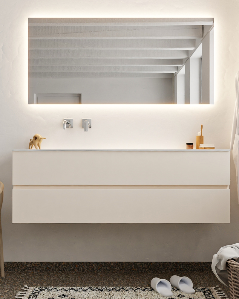 MONDIAZ VICA 150cm mueble de baño Linen 2 cajones lavabo MOON Izquierda sin orificio. 3 MONDIAZ VICA 150cm mueble de baño Linen 2 cajones lavabo MOON Izquierda sin orificio. - Imagen 3