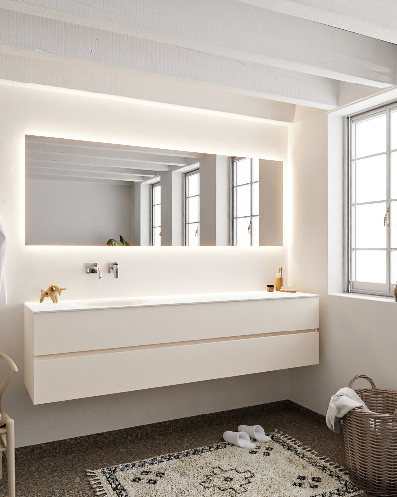 MONDIAZ VICA 200cm mueble de baño Linen 4 cajones lavabo MOON Izquierda sin orificio. 2 MONDIAZ VICA 200cm mueble de baño Linen 4 cajones lavabo MOON Izquierda sin orificio. - Imagen 2
