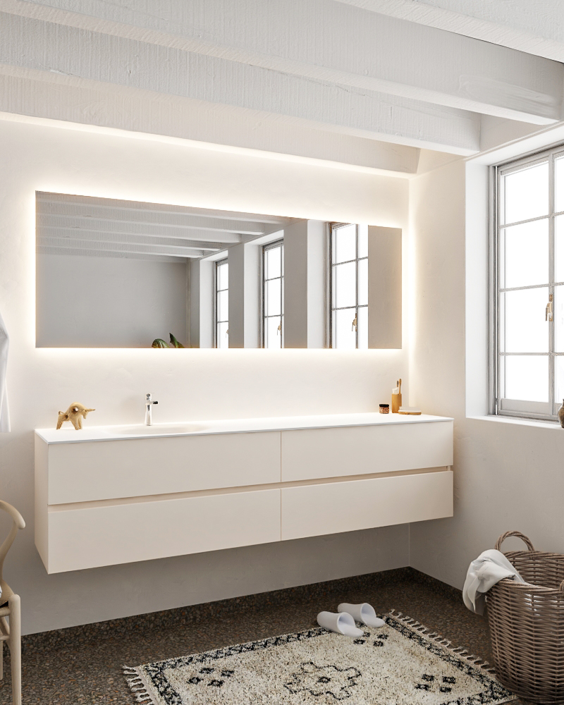 MONDIAZ VICA 200cm mueble de baño Linen 4 cajones lavabo MOON Izquierda 1 orificio. 2 MONDIAZ VICA 200cm mueble de baño Linen 4 cajones lavabo MOON Izquierda 1 orificio. - Imagen 2