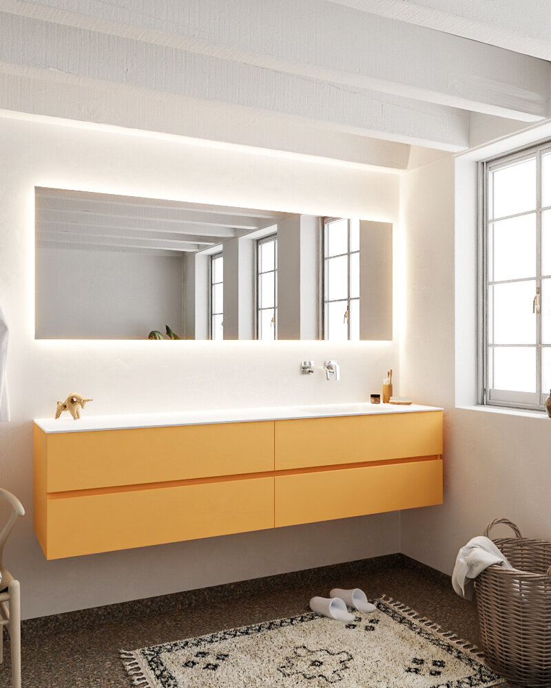 MONDIAZ VICA 200cm mueble de baño Ocher 4 cajones lavabo CLOUD Derecho sin orificio. 2 MONDIAZ VICA 200cm mueble de baño Ocher 4 cajones lavabo CLOUD Derecho sin orificio. - Imagen 2