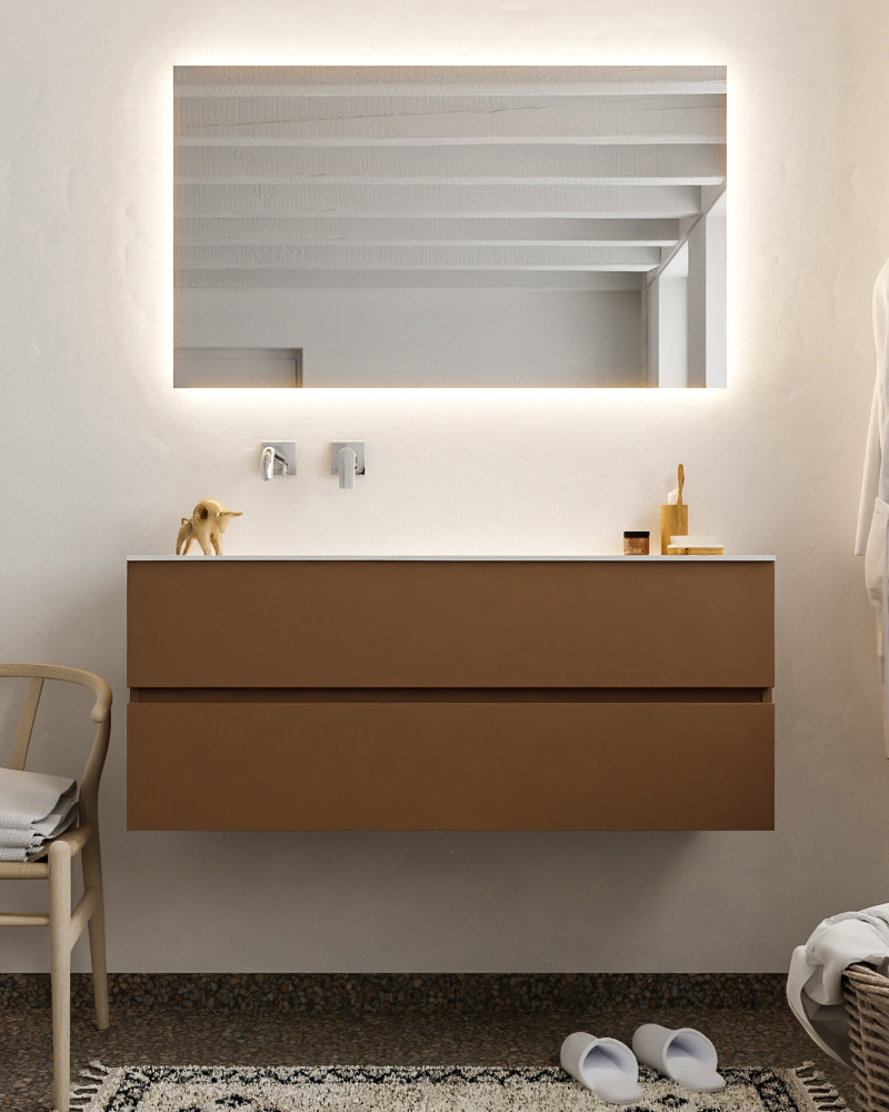 MONDIAZ VICA 120cm mueble de baño Rust 2 cajones lavabo MOON Izquierda sin orificio. 3 MONDIAZ VICA 120cm mueble de baño Rust 2 cajones lavabo MOON Izquierda sin orificio. - Imagen 3