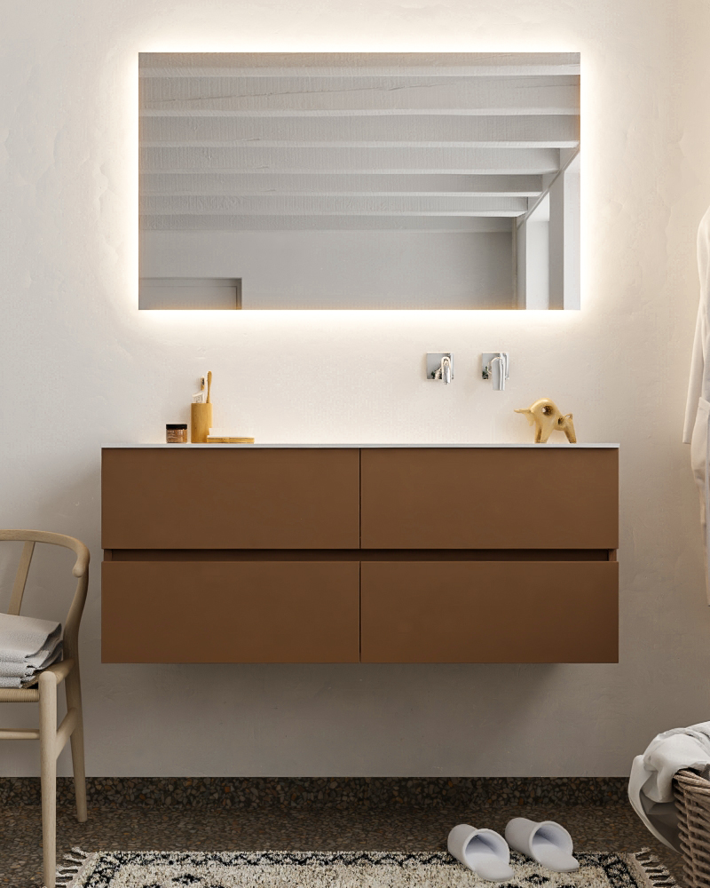 MONDIAZ VICA 120cm mueble de baño Rust 4 cajones lavabo MOON Derecho sin orificio. 3 MONDIAZ VICA 120cm mueble de baño Rust 4 cajones lavabo MOON Derecho sin orificio. - Imagen 3