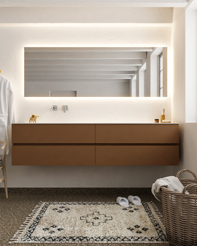 MONDIAZ VICA 200cm mueble de baño Rust 4 cajones lavabo CLOUD Izquierda sin orificio. 3 MONDIAZ VICA 200cm mueble de baño Rust 4 cajones lavabo CLOUD Izquierda sin orificio. - Imagen 3