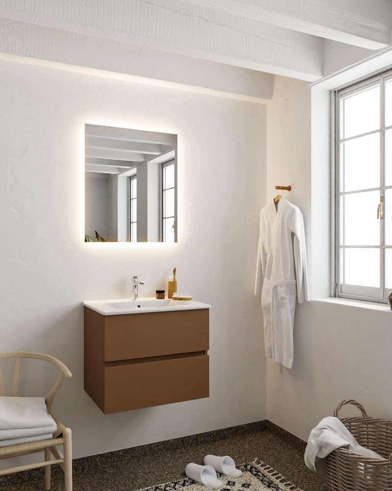 MONDIAZ VICA 60cm mueble de baño Rust 2 cajones lavabo DENIA Centro 1 orificio. 2 MONDIAZ VICA 60cm mueble de baño Rust 2 cajones lavabo DENIA Centro 1 orificio. - Imagen 2