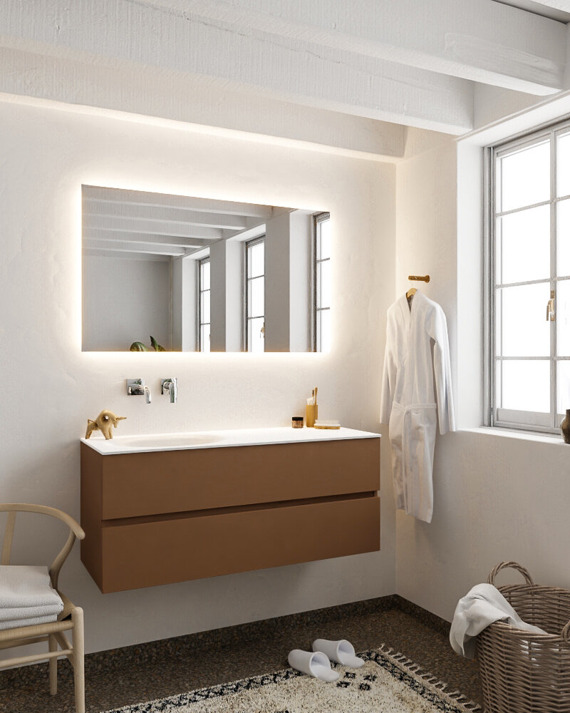 MONDIAZ VICA 120cm mueble de baño Rust 2 cajones lavabo MOON Izquierda sin orificio. 2 MONDIAZ VICA 120cm mueble de baño Rust 2 cajones lavabo MOON Izquierda sin orificio. - Imagen 2